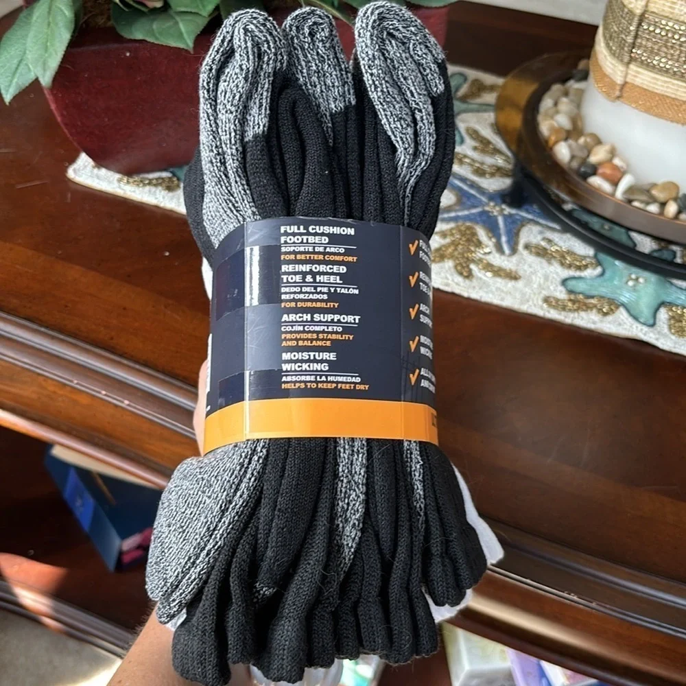 Brand New Smith's Workwear 10-Pack Ultra Tough Work Crew Socks Cushioned Wicking